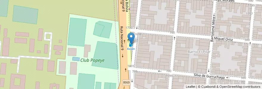 Mapa de ubicacion de Axion en Arjantin, Salta, Capital, Municipio De Salta, Salta.