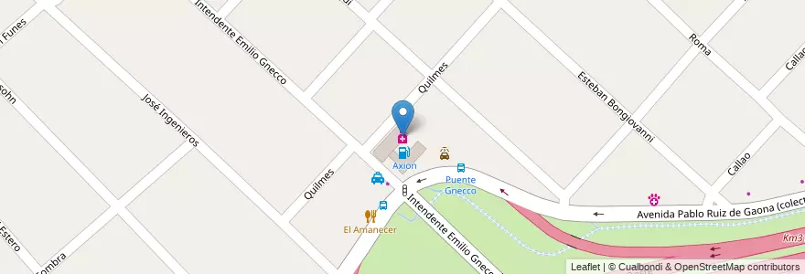 Mapa de ubicacion de Axionfarma en Arjantin, Buenos Aires, Partido De Moreno, Paso Del Rey.