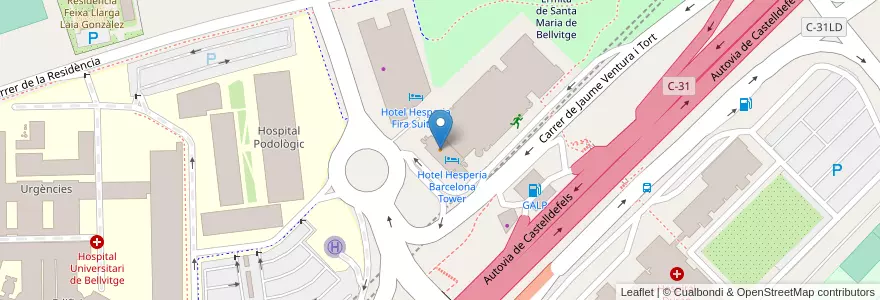 Mapa de ubicacion de Axis en Испания, Каталония, Барселона, Барселонес, Оспиталет-Де-Льобрегат.