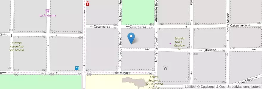 Mapa de ubicacion de Ayax Guiñazu - Colegio Ciudad de Sta Rosa- UE Nro 3 en 아르헨티나, La Pampa, Municipio De Santa Rosa, Departamento Capital, Santa Rosa.