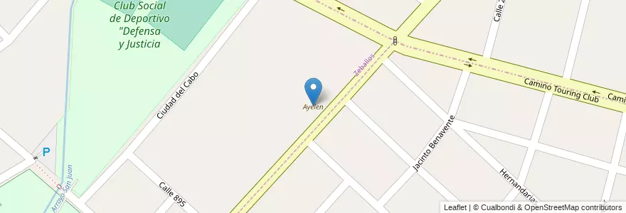 Mapa de ubicacion de Ayelen en Argentinië, Buenos Aires, Partido De Florencio Varela, Zeballos.
