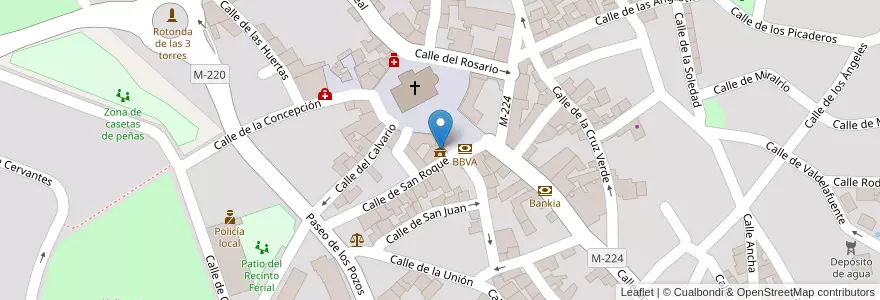 Mapa de ubicacion de Ayuntamiento en スペイン, マドリード州, Comunidad De Madrid, Cuenca Del Henares, Torres De La Alameda.