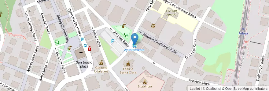 Mapa de ubicacion de Ayuntamiento en España, Euskadi, Bizkaia, Bilboaldea, Getxo.