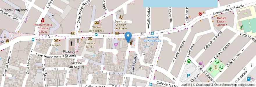 Mapa de ubicacion de Ayuntamiento de Atarfe en Sepanyol, Andalucía, Granada, Comarca De La Vega De Granada, Atarfe.
