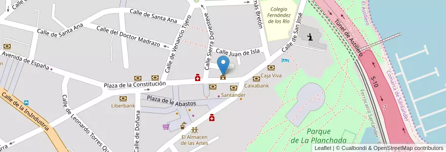 Mapa de ubicacion de Ayuntamiento de El Astillero en إسبانيا, كانتابريا, منطقة كانتابريا, Santander, El Astillero.
