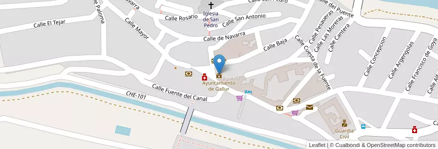 Mapa de ubicacion de Ayuntamiento de Gallur en إسبانيا, أرغون, سرقسطة, Ribera Alta Del Ebro, Gallur.