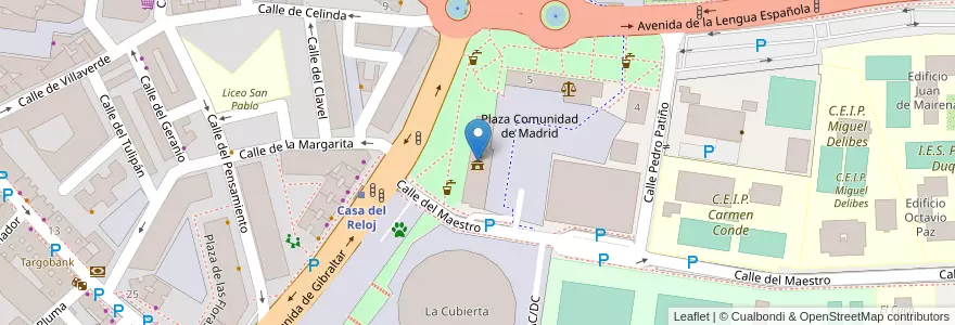 Mapa de ubicacion de Ayuntamiento de Leganés en إسبانيا, منطقة مدريد, منطقة مدريد, Área Metropolitana De Madrid Y Corredor Del Henares, Leganés.