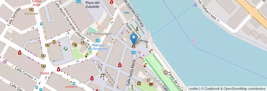 Mapa de ubicacion de Ayuntamiento de Portugalete en スペイン, バスク州, Bizkaia, Bilboaldea, Portugalete.