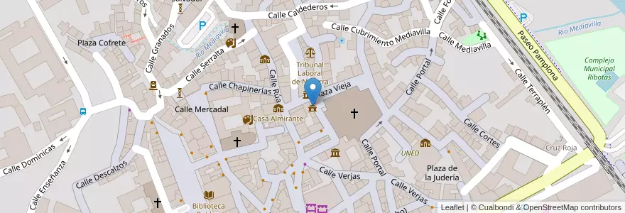 Mapa de ubicacion de Ayuntamiento de Tudela en Spanje, Navarra - Nafarroa, Navarra - Nafarroa, Tudela.