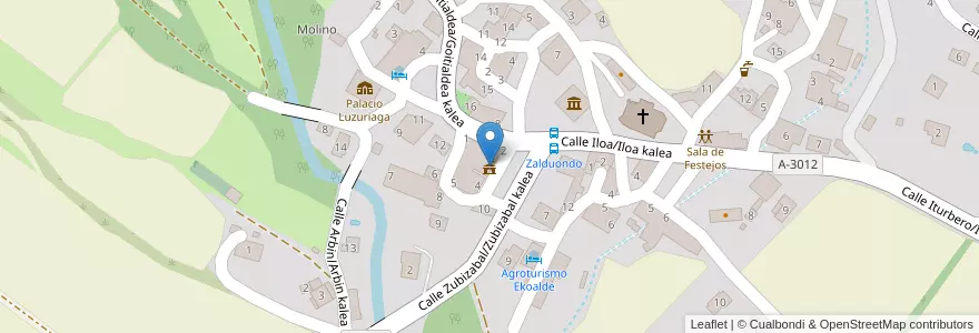Mapa de ubicacion de Ayuntamiento de Zalduendo/Zalduondoko Udaletxea en Spanien, Autonome Gemeinschaft Baskenland, Araba/Álava, Arabako Lautada/Llanada Alavesa, Zalduondo.