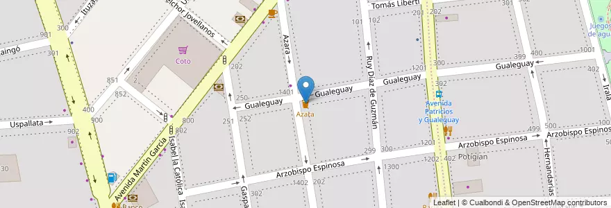 Mapa de ubicacion de Azara, Barracas en アルゼンチン, Ciudad Autónoma De Buenos Aires, Comuna 4, ブエノスアイレス.