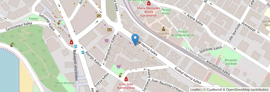 Mapa de ubicacion de Azebarri en 西班牙, 巴斯克, 比斯开, Bilboaldea, Getxo.