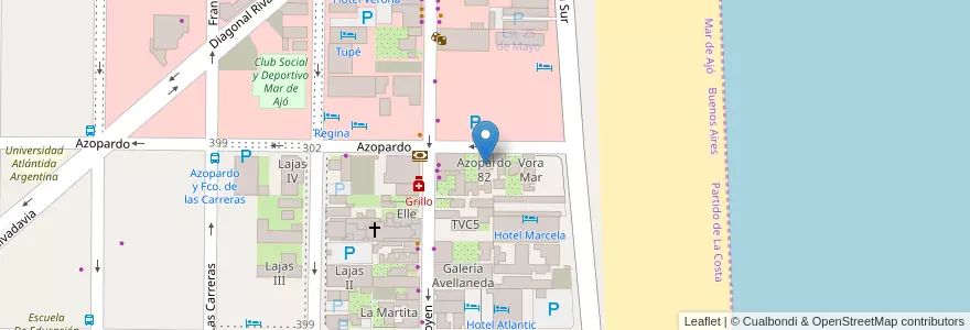 Mapa de ubicacion de Azopardo 82 en Arjantin, Mar De Ajó.