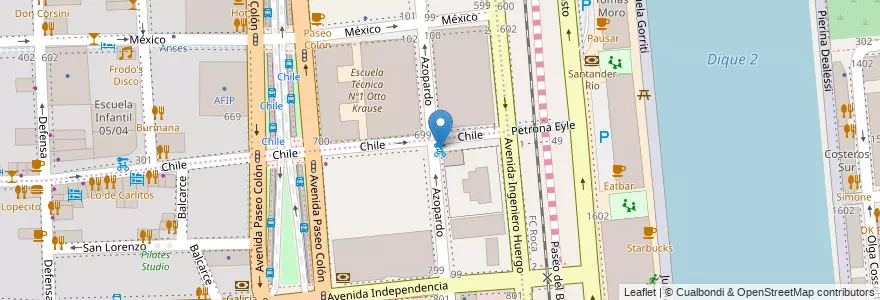 Mapa de ubicacion de Azopardo y Chile, San Telmo en Argentina, Autonomous City Of Buenos Aires, Comuna 1, Autonomous City Of Buenos Aires.
