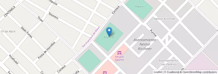 Mapa de ubicacion de Azopardo en الأرجنتين, Jujuy, Departamento Doctor Manuel Belgrano, Municipio De San Salvador De Jujuy.