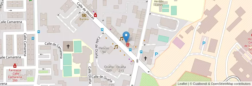 Mapa de ubicacion de Azul Azul Disco Pub en 西班牙, Comunidad De Madrid, Comunidad De Madrid, Área Metropolitana De Madrid Y Corredor Del Henares, Madrid.