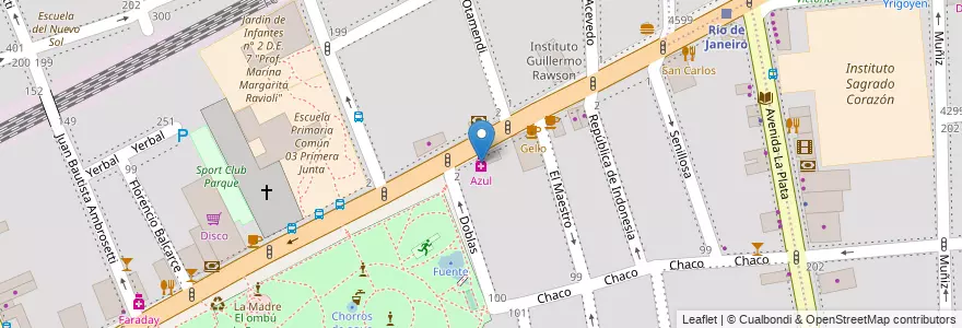 Mapa de ubicacion de Azul, Caballito en 阿根廷, Ciudad Autónoma De Buenos Aires, 布宜诺斯艾利斯, Comuna 6.