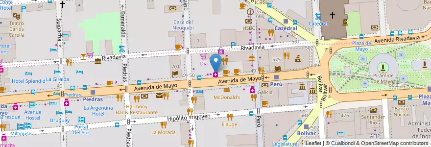 Mapa de ubicacion de Azul, Montserrat en アルゼンチン, Ciudad Autónoma De Buenos Aires, Comuna 1, ブエノスアイレス.