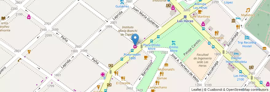 Mapa de ubicacion de Azul, Recoleta en Argentine, Ciudad Autónoma De Buenos Aires, Comuna 2, Buenos Aires.
