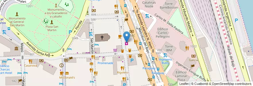 Mapa de ubicacion de Azul, Retiro en Arjantin, Ciudad Autónoma De Buenos Aires, Comuna 1, Buenos Aires.
