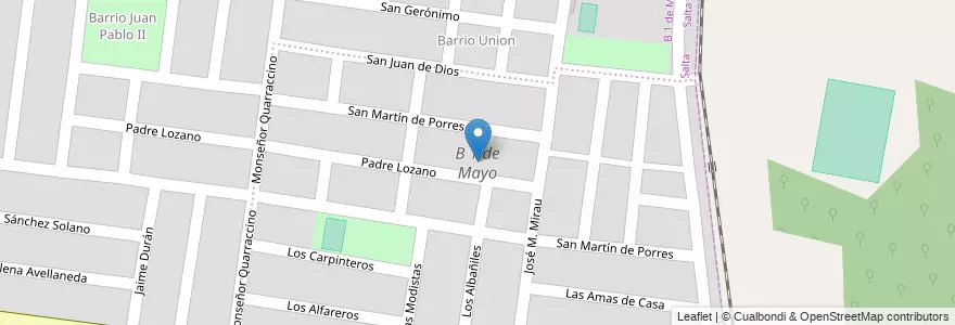 Mapa de ubicacion de B 1 de Mayo en Argentina, Salta, Capital, Municipio De Salta, Salta.