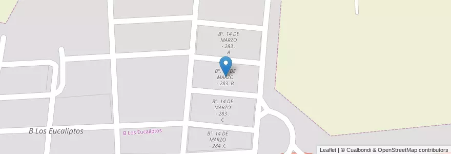 Mapa de ubicacion de B°. 14 DE MARZO - 283 .B en 阿根廷, Salta, Capital, Municipio De Salta, Salta.