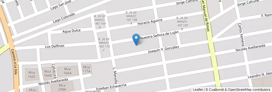 Mapa de ubicacion de B. 26 DE MARZO - MZ 188 A en Аргентина, Сальта, Capital, Municipio De Salta, Salta.