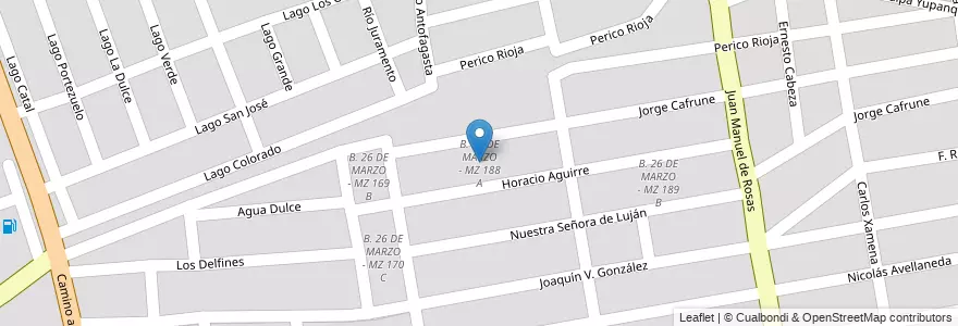 Mapa de ubicacion de B. 26 DE MARZO - MZ 188 A en Argentinien, Salta, Capital, Municipio De Salta, Salta.