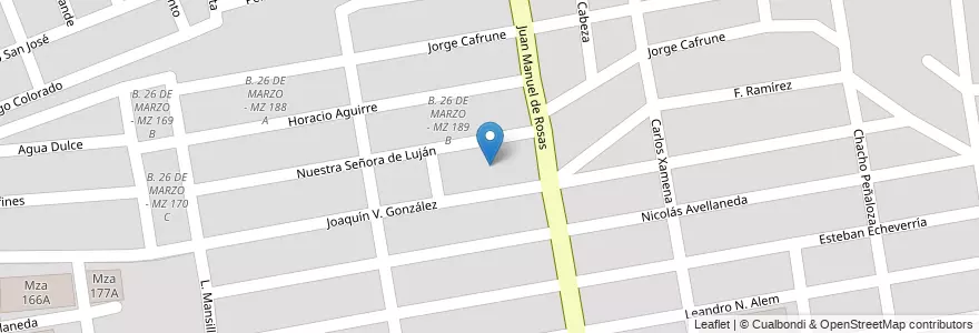 Mapa de ubicacion de B. 26 DE MARZO - MZ 189 A en Arjantin, Salta, Capital, Municipio De Salta, Salta.