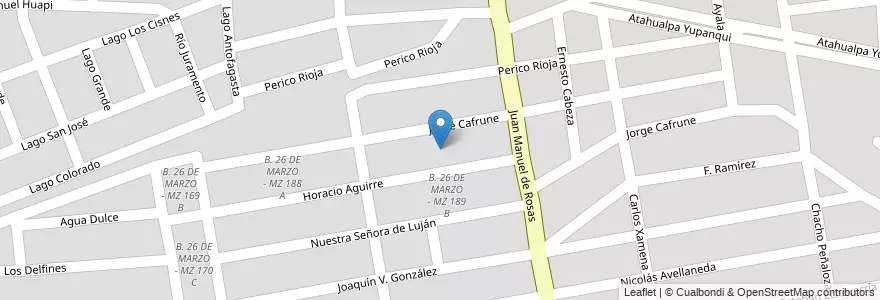 Mapa de ubicacion de B. 26 DE MARZO - MZ 189 C en الأرجنتين, Salta, Capital, Municipio De Salta, Salta.
