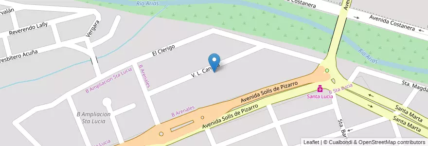 Mapa de ubicacion de B Arenales en アルゼンチン, サルタ州, Capital, Municipio De Salta, Salta.