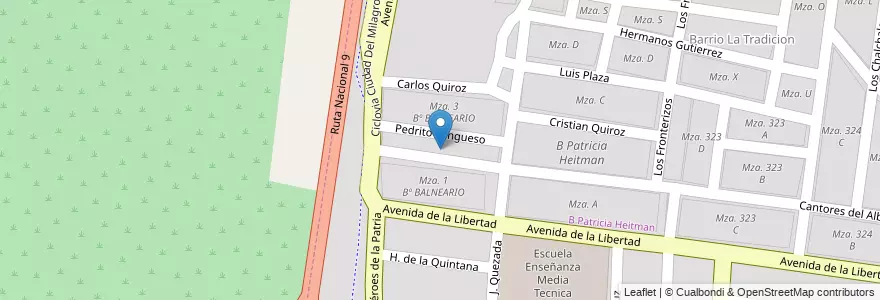 Mapa de ubicacion de B Asentamiento Balneario en آرژانتین, Salta, Capital, Municipio De Salta.
