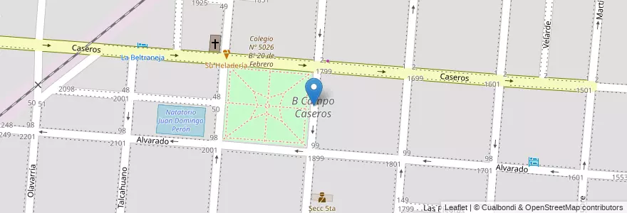 Mapa de ubicacion de B Campo Caseros en Аргентина, Сальта, Capital, Municipio De Salta, Salta.
