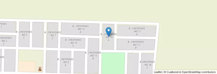 Mapa de ubicacion de B . CRESPONES - MZ 16 A en アルゼンチン, サルタ州, San José De Los Cerrillos.