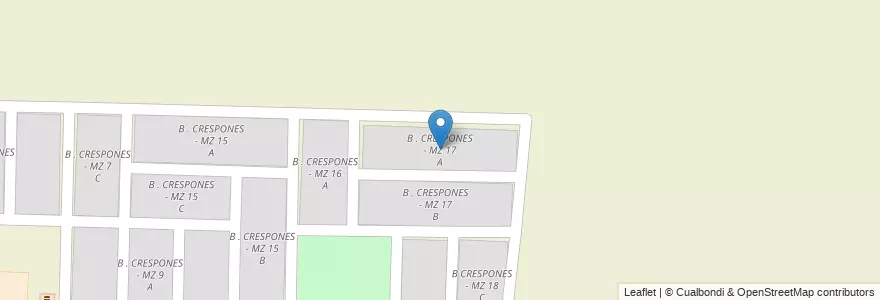 Mapa de ubicacion de B . CRESPONES - MZ 17 A en Arjantin, Salta, San José De Los Cerrillos.