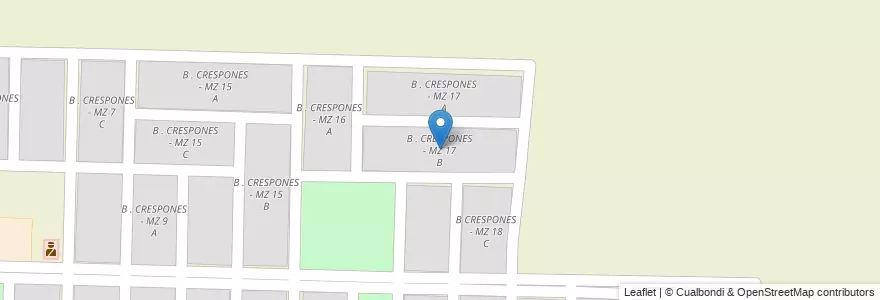 Mapa de ubicacion de B . CRESPONES - MZ 17 B en 아르헨티나, Salta, San José De Los Cerrillos, Municipio De Cerrillos.