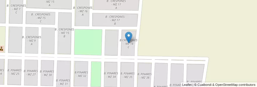 Mapa de ubicacion de B CRESPONES - MZ 18 C en アルゼンチン, サルタ州, San José De Los Cerrillos, Municipio De Cerrillos.