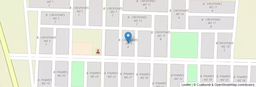 Mapa de ubicacion de B . CRESPONES - MZ 9 A en 아르헨티나, Salta, San José De Los Cerrillos, Municipio De Cerrillos.