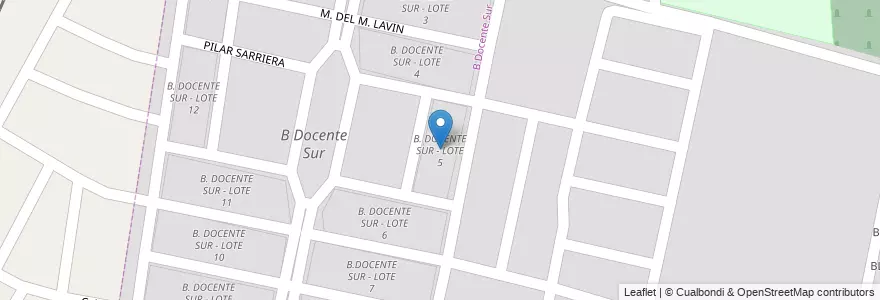 Mapa de ubicacion de B. DOCENTE SUR - LOTE 5 en 아르헨티나, Salta, Capital, Municipio De Salta, Salta.