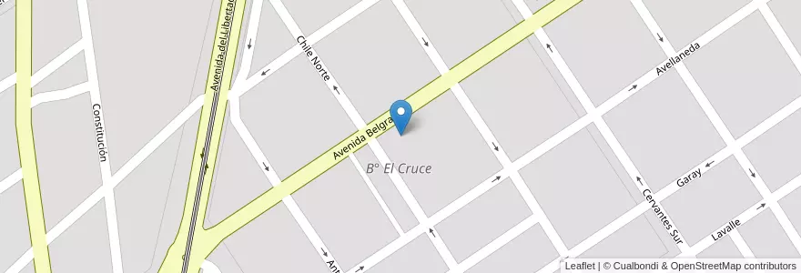 Mapa de ubicacion de B° El Cruce en アルゼンチン, サンティアゴ・デル・エステロ州, Departamento Banda, La Banda.