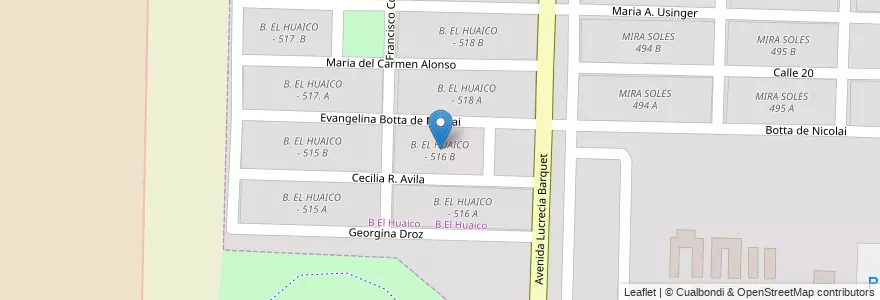 Mapa de ubicacion de B. EL HUAICO - 516 B en Argentine, Salta, Capital, Municipio De Salta.