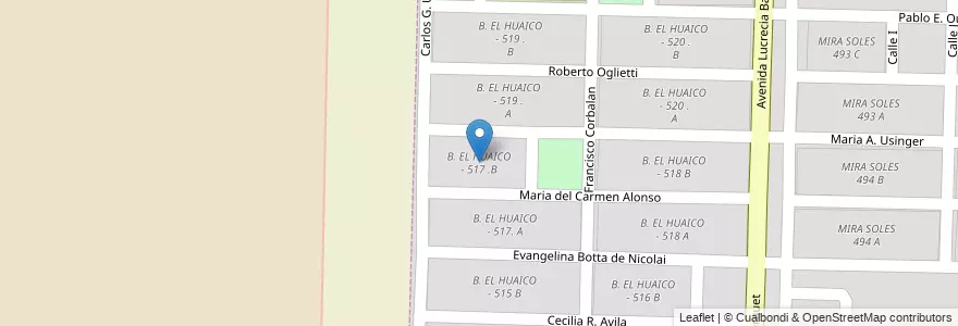 Mapa de ubicacion de B. EL HUAICO - 517 .B en Argentinien, Salta, Capital, Municipio De Salta.