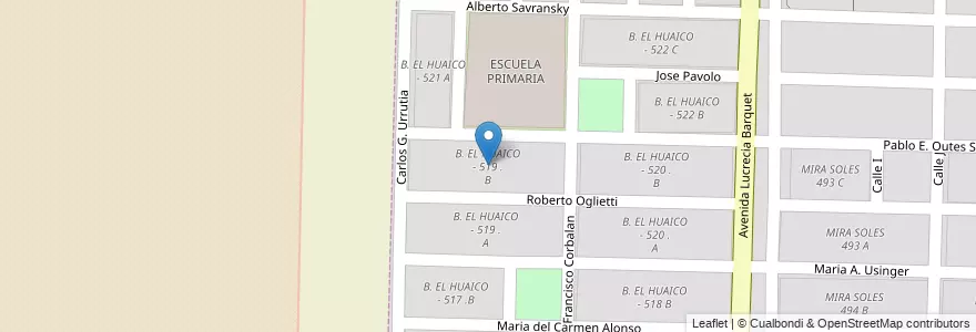 Mapa de ubicacion de B. EL HUAICO - 519 . B en Argentinien, Salta, Capital, Municipio De Salta.