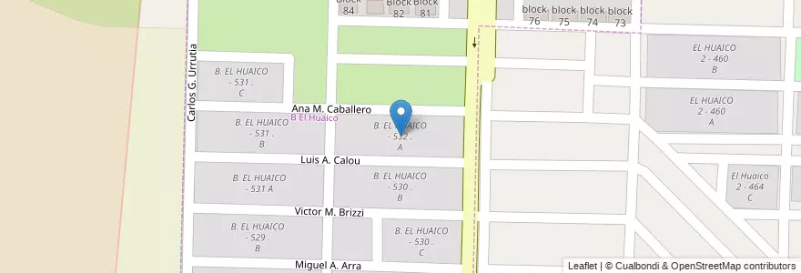 Mapa de ubicacion de B. EL HUAICO - 532 . A en アルゼンチン, サルタ州, Capital, Municipio De Salta, Salta.