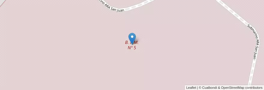 Mapa de ubicacion de B. I. M. Nº 5 en Аргентина, Огненная Земля, Антарктида И Острова Южной Атлантики, Чили, Río Grande, Departamento Río Grande.