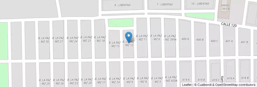 Mapa de ubicacion de B. LA PAZ - MZ 12 en Аргентина, Сальта, Capital, Municipio De Salta, Salta.