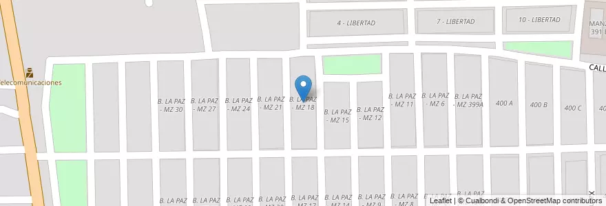 Mapa de ubicacion de B. LA PAZ - MZ 18 en Argentine, Salta, Capital, Municipio De Salta, Salta.