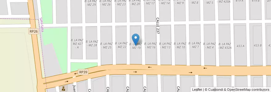 Mapa de ubicacion de B. LA PAZ - MZ 19 en Arjantin, Salta, Capital, Municipio De Salta, Salta.