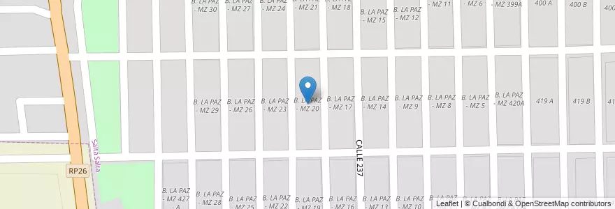 Mapa de ubicacion de B. LA PAZ - MZ 20 en Arjantin, Salta, Capital, Municipio De Salta, Salta.