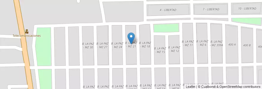 Mapa de ubicacion de B. LA PAZ - MZ 21 en Argentinien, Salta, Capital, Municipio De Salta, Salta.